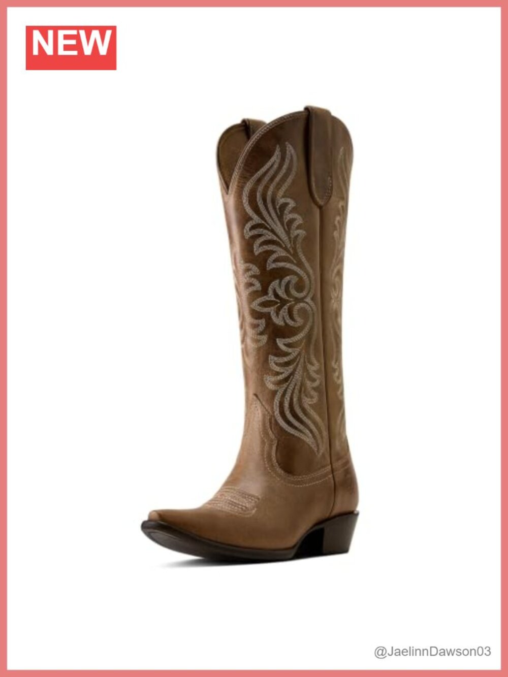 Western Cowboy Boots Leather Mid Calf Pull On 15in Shaft Embroidery
